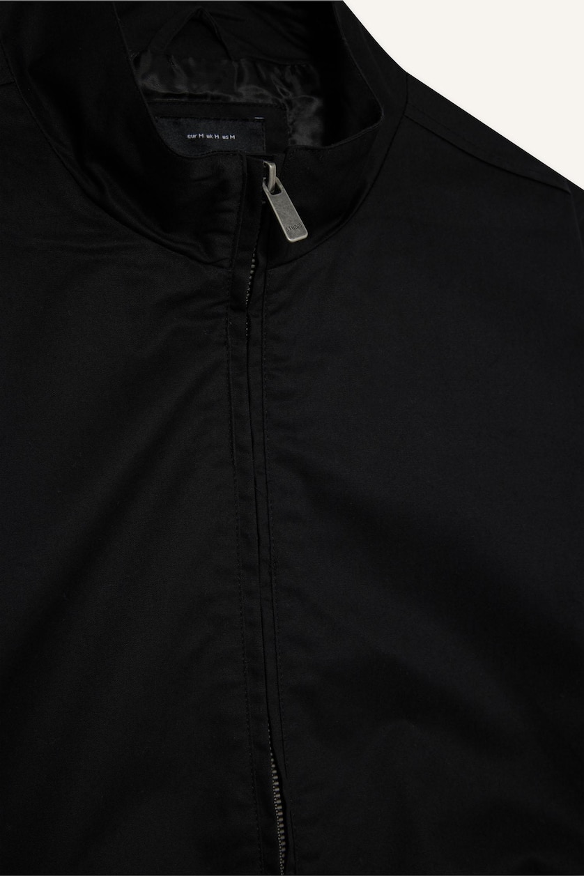 Men Black Zipper Puffer Jacket