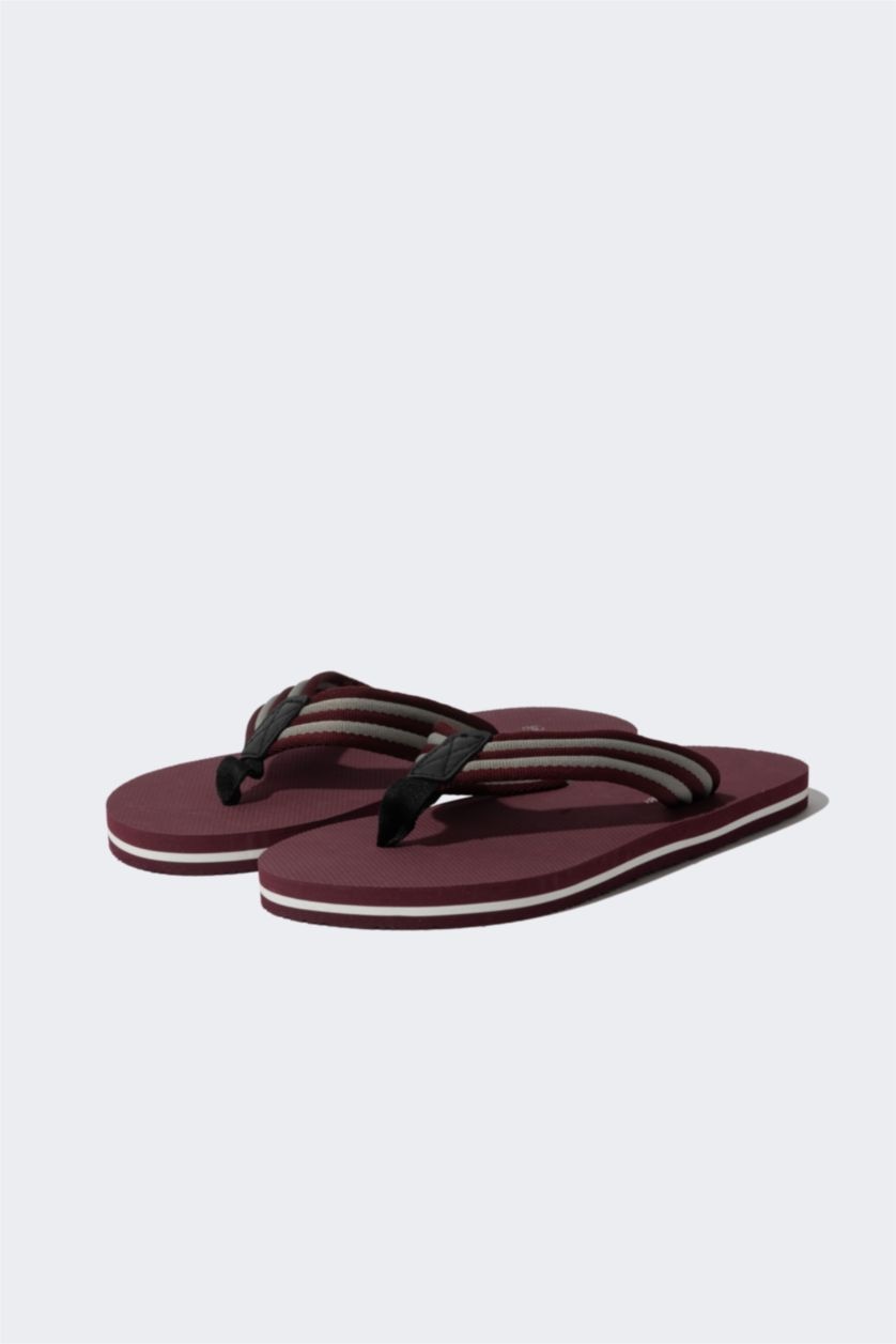 Man Bordeaux Melange Man Flat Sole Flip Flop Slippers