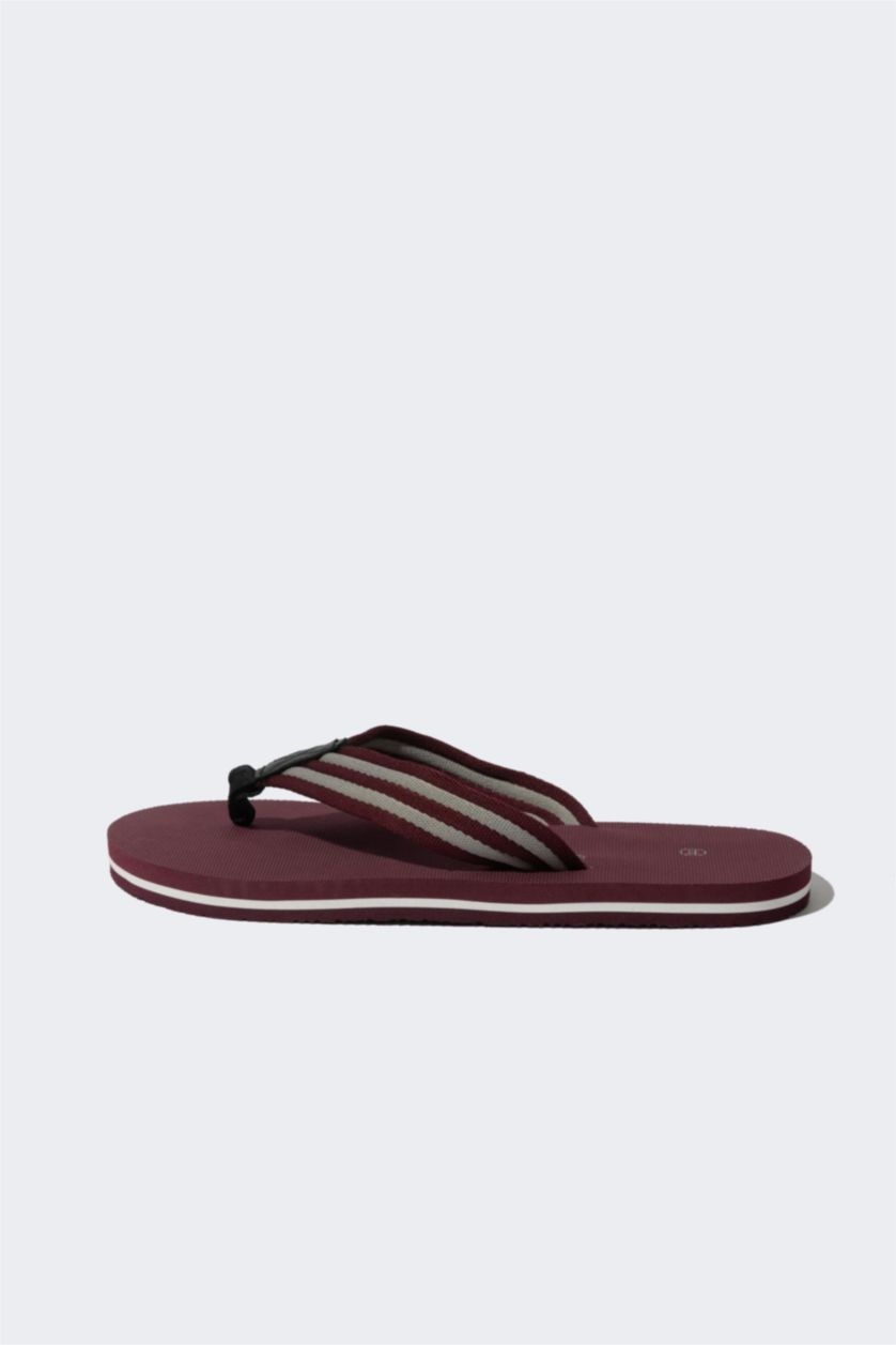 Man Bordeaux Melange Man Flat Sole Flip Flop Slippers