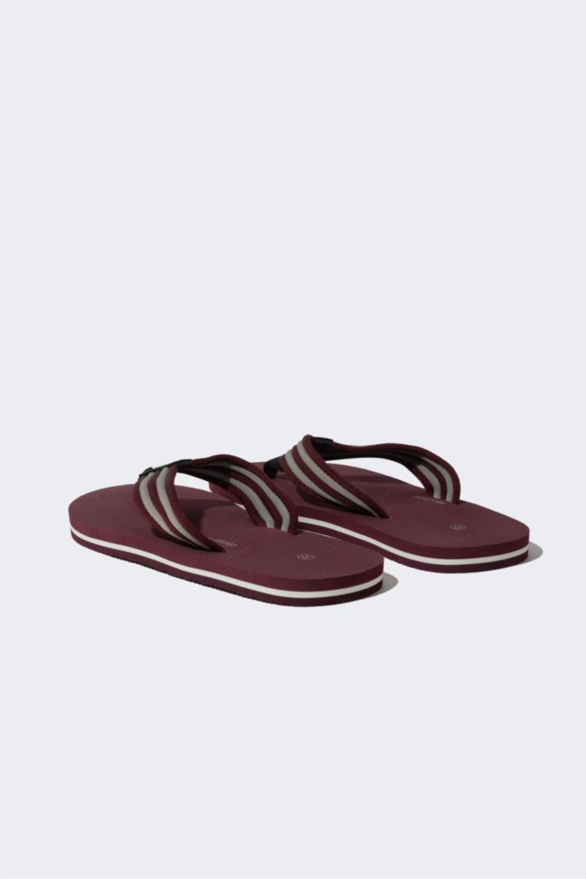 Man Bordeaux Melange Man Flat Sole Flip Flop Slippers