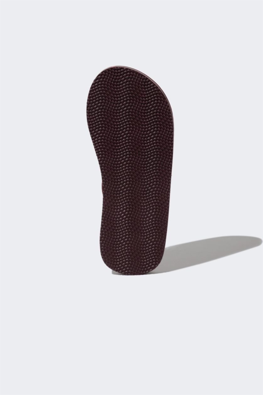 Man Bordeaux Melange Man Flat Sole Flip Flop Slippers