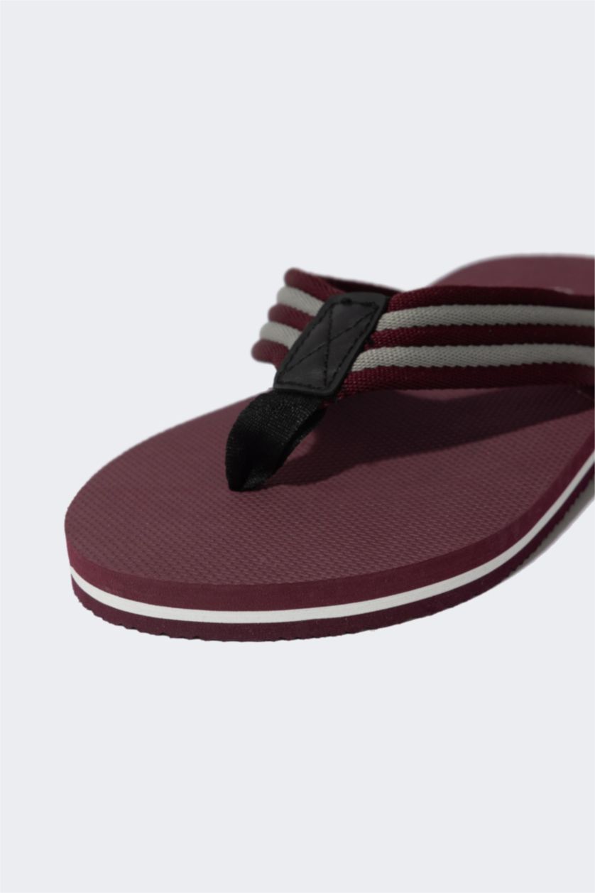 Man Bordeaux Melange Man Flat Sole Flip Flop Slippers