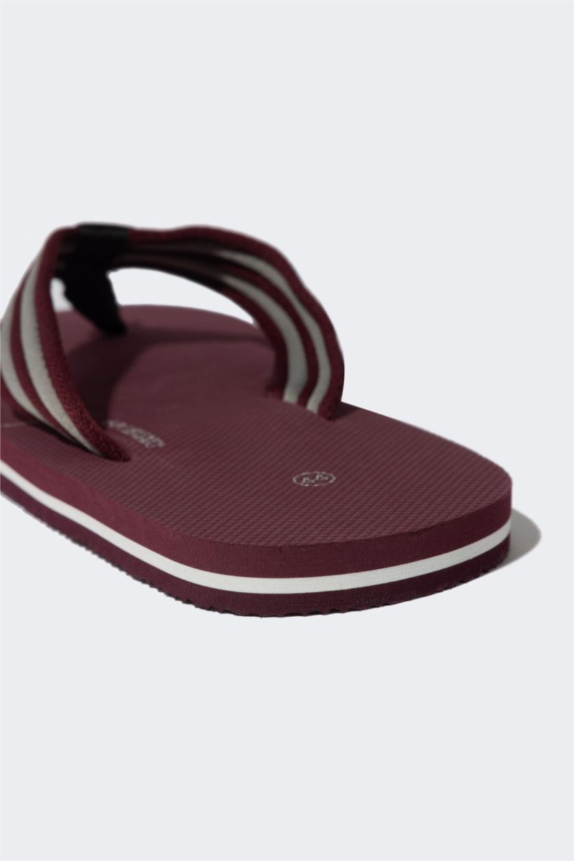 Man Bordeaux Melange Man Flat Sole Flip Flop Slippers