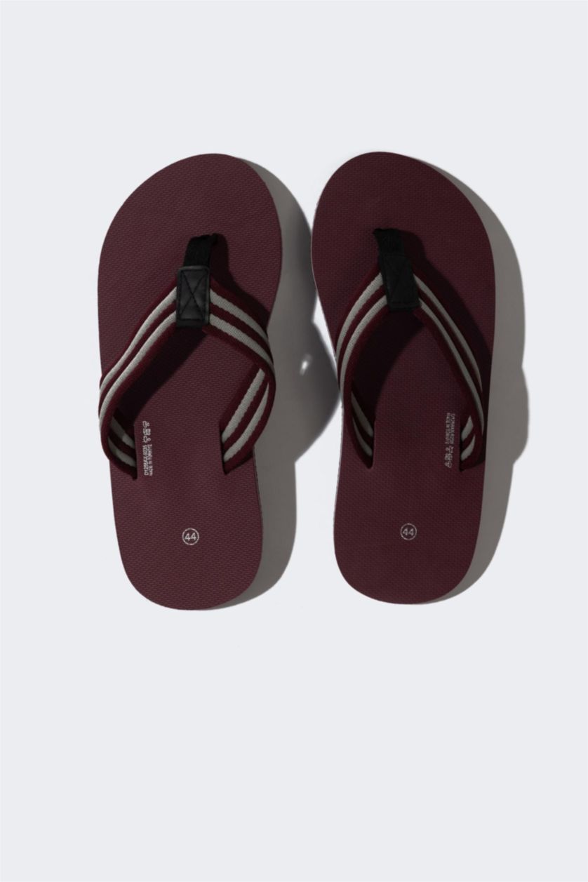 Man Bordeaux Melange Man Flat Sole Flip Flop Slippers