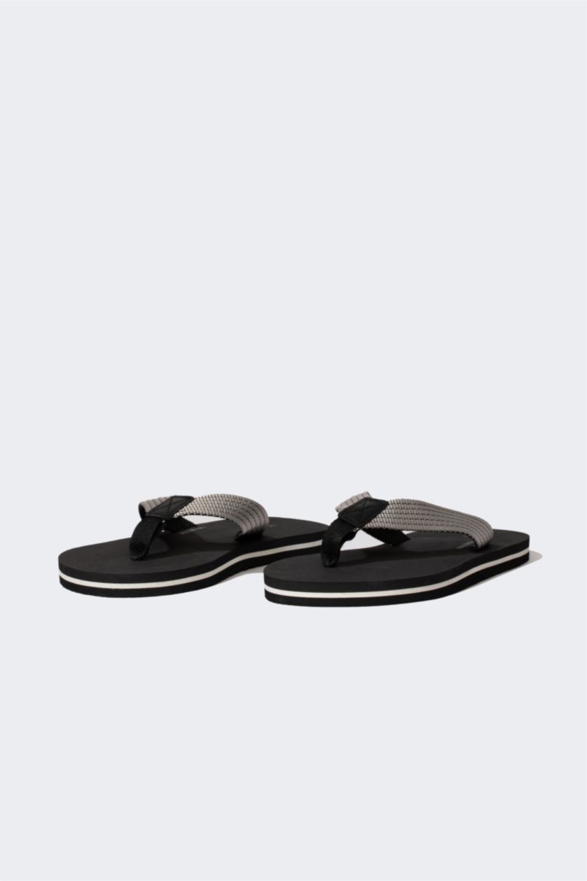 Man Black Man Flat Sole Flip Flop Slippers