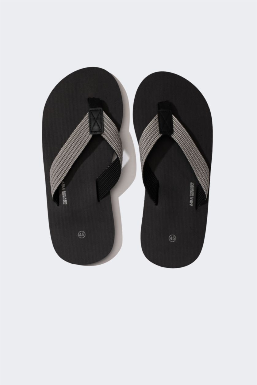 Man Black Man Flat Sole Flip Flop Slippers