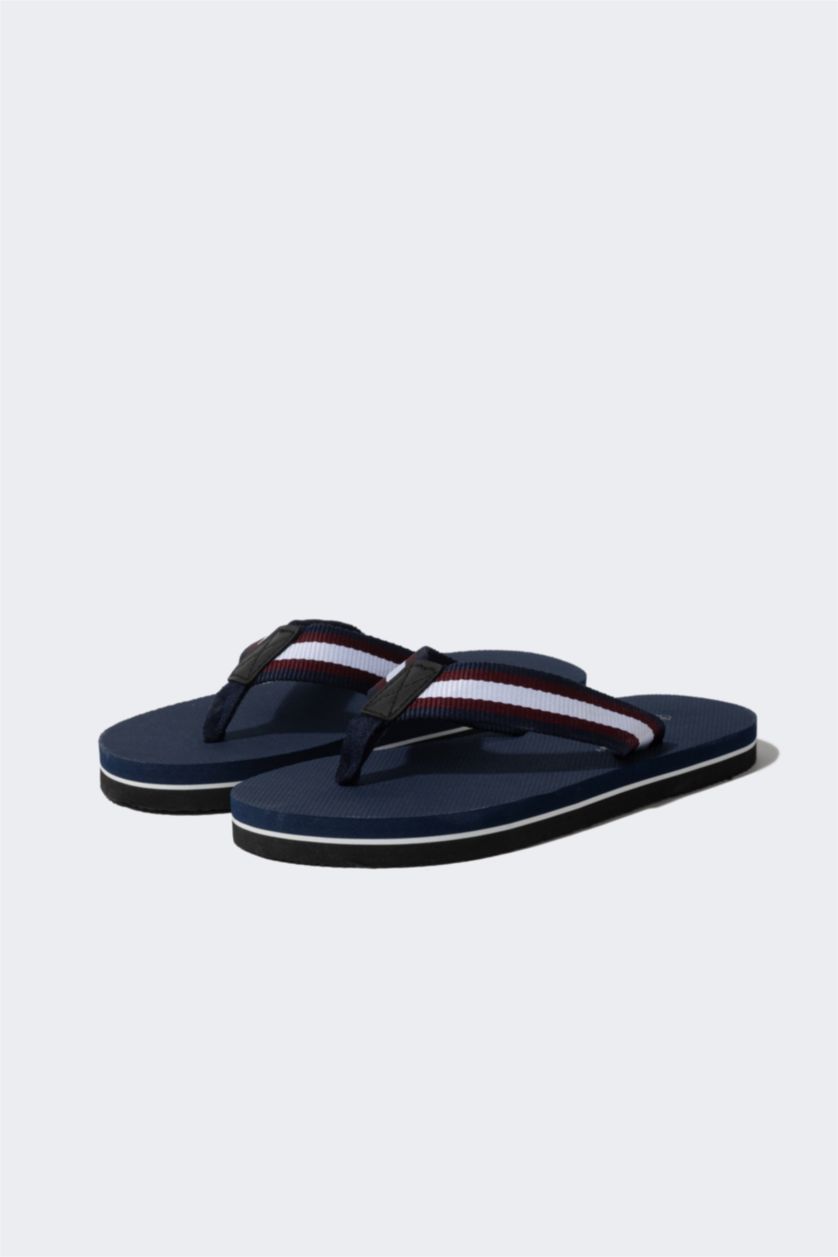 Мужчины Синий Сланцы на плоской подошве для мужчин