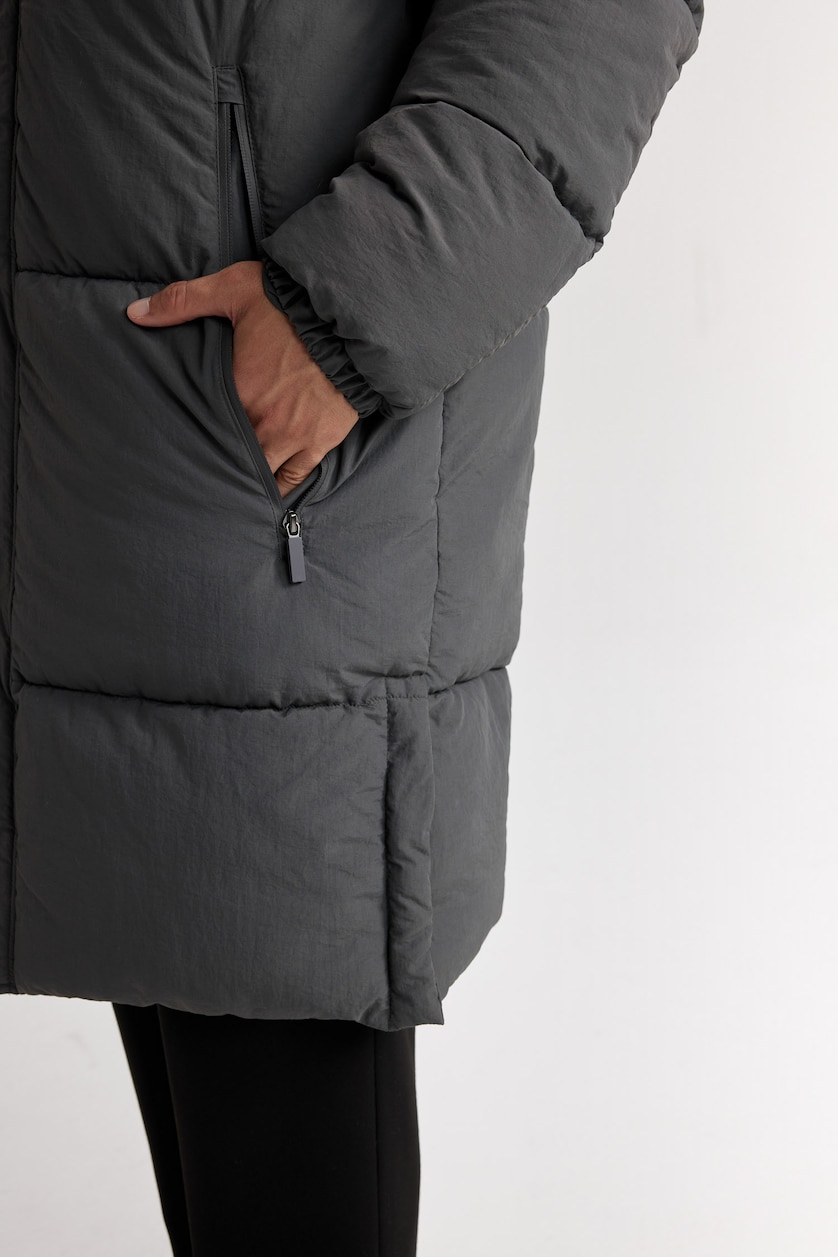 Erkek Antrasit Çıtçıtlı Parka