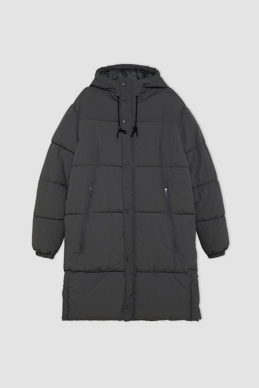 Erkek Antrasit Çıtçıtlı Parka