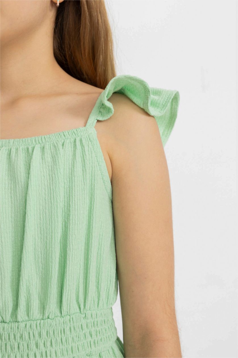 GIRLS & TEENS Mint Girl Strappy Wrinkled Dress