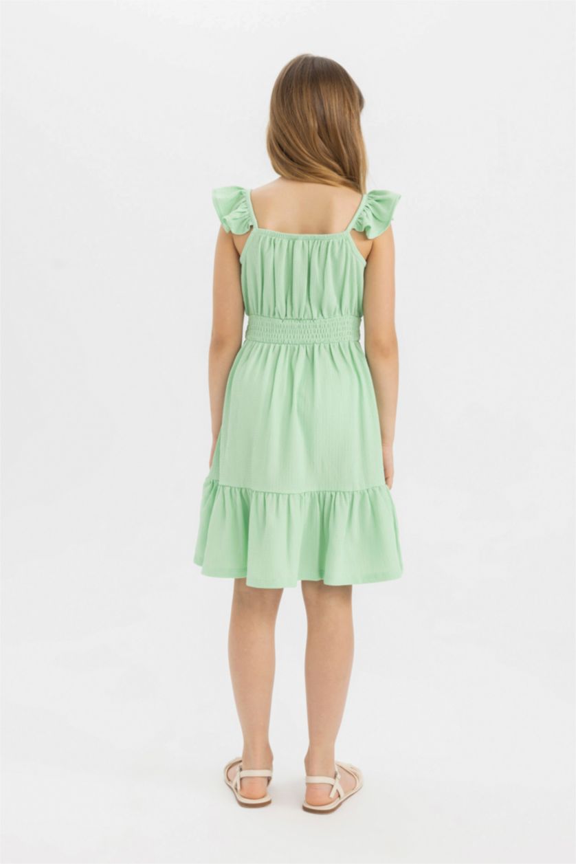 GIRLS & TEENS Mint Girl Strappy Wrinkled Dress