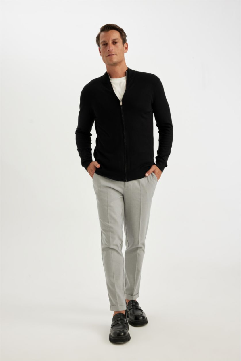 Мужчины Черный Кардиган стандартного кроя