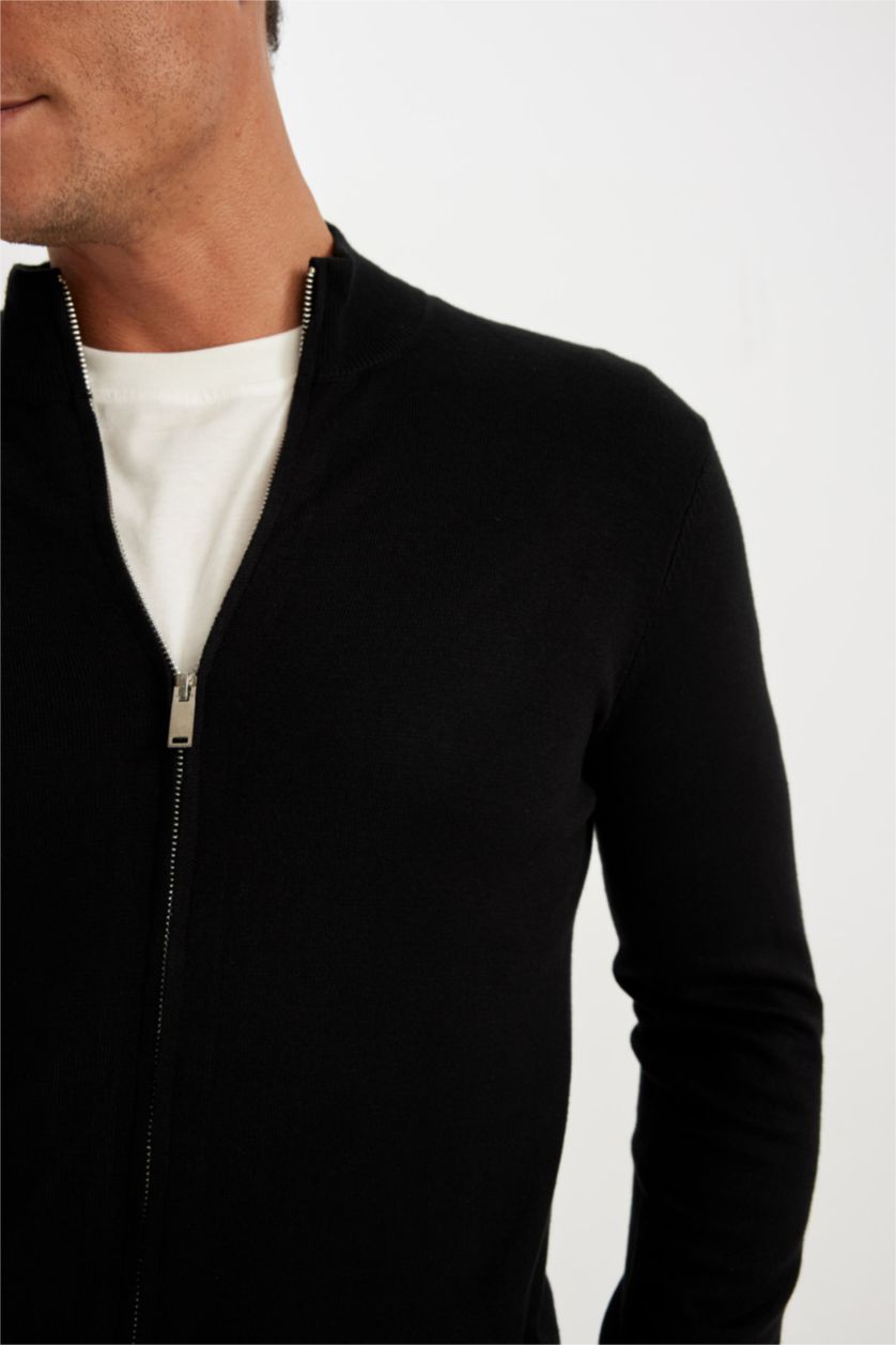 Мужчины Черный Кардиган стандартного кроя