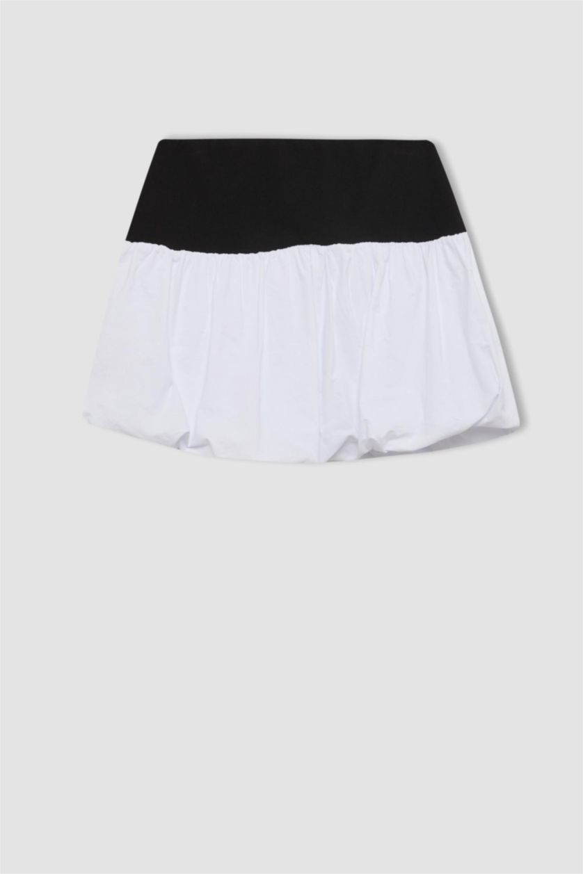 نساء اوف وايت تنورة قصيرة بالون فيت بخصر عالي مبطن بالقطن