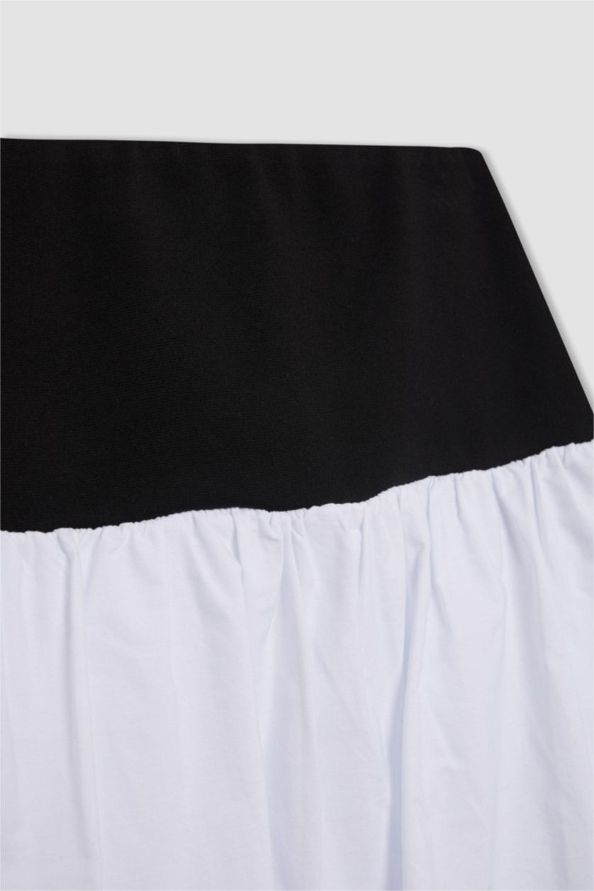 نساء اوف وايت تنورة قصيرة بالون فيت بخصر عالي مبطن بالقطن