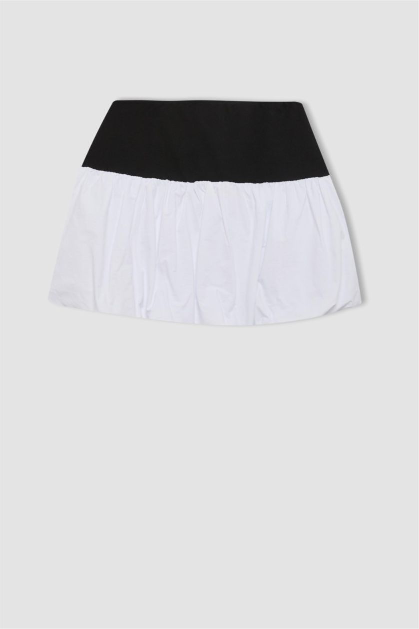 نساء اوف وايت تنورة قصيرة بالون فيت بخصر عالي مبطن بالقطن