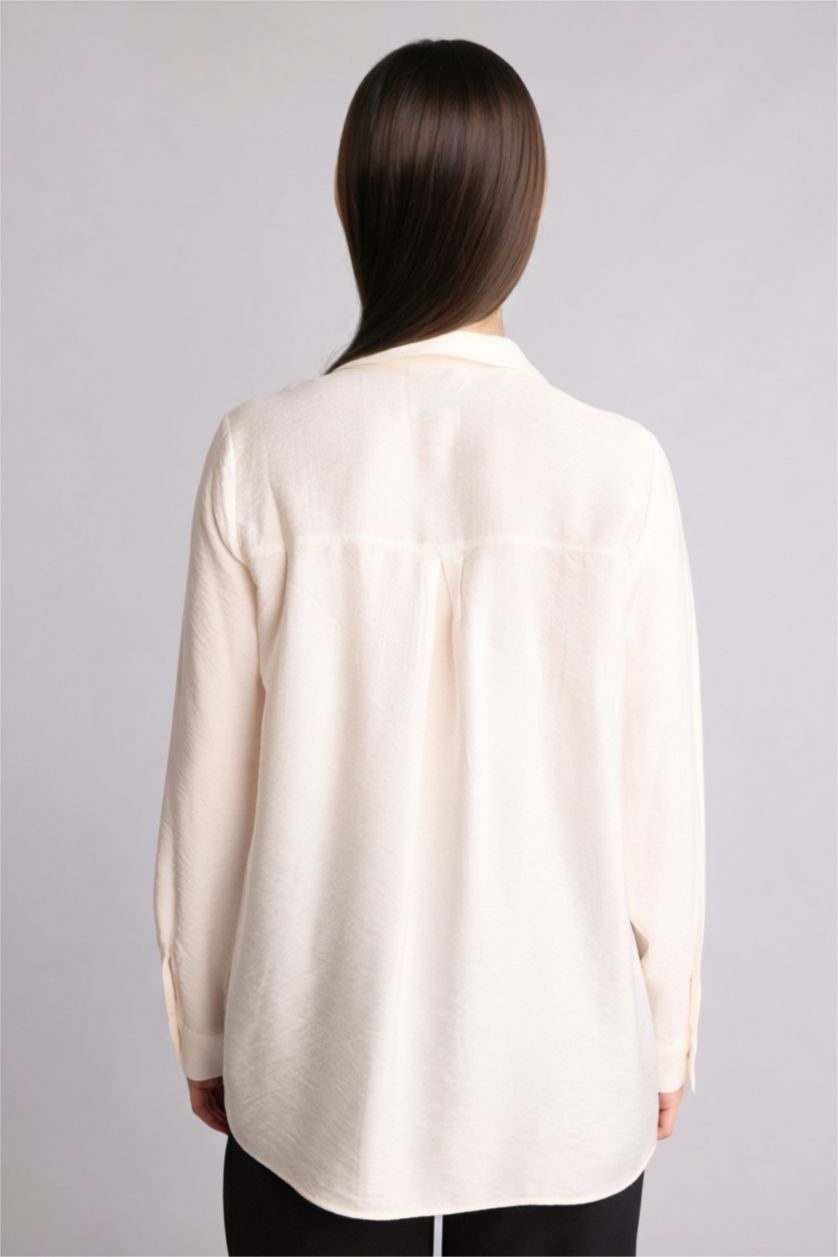 Kadın Ekru Regular Fit Uzun kollu Tunik