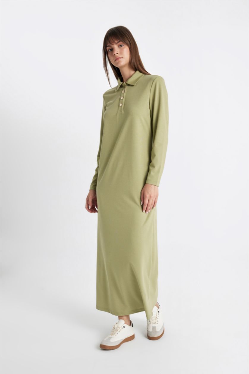 Women Green Pique Dress