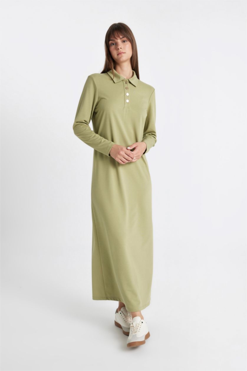 Women Green Pique Dress