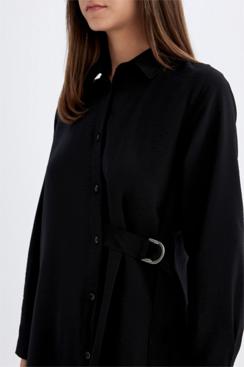 WOMAN Black Regular Fit Long Sleeve Shirt Tunic