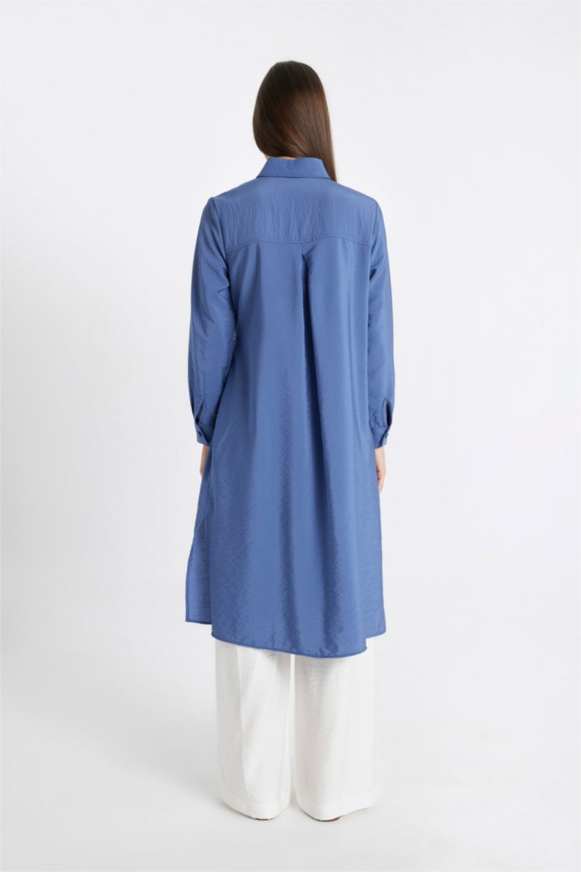 WOMAN Indigo Regular Fit Long Sleeve Shirt Tunic