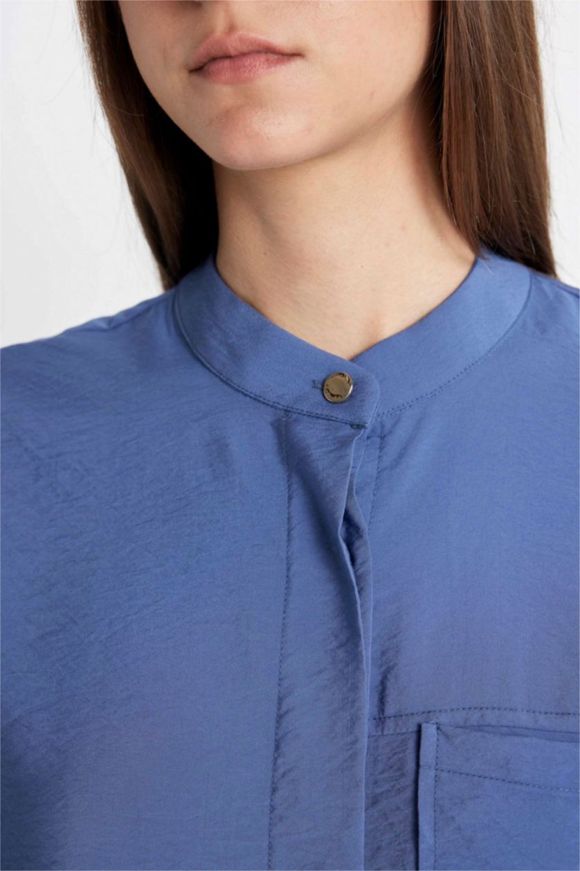 WOMAN Indigo Relax Fit Long Sleeve Shirt Tunic