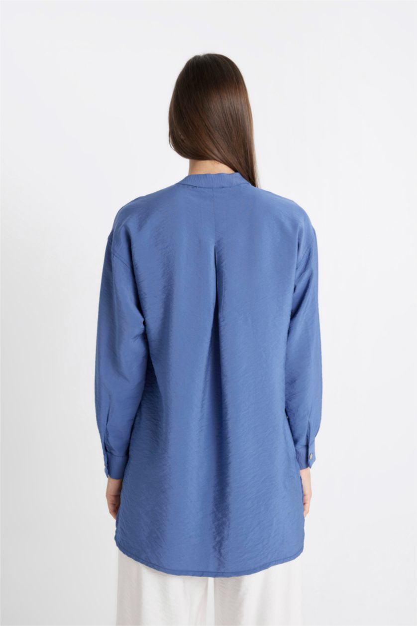 WOMAN Indigo Relax Fit Long Sleeve Shirt Tunic