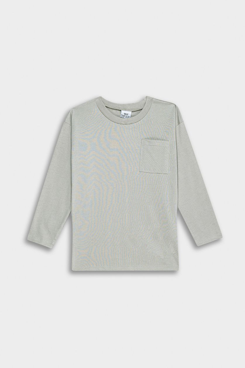 BABY BOY Light Khaki Baby Boy Regular Fit Crew Neck T-Shirt