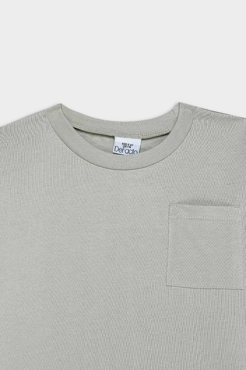 BABY BOY Light Khaki Baby Boy Regular Fit Crew Neck T-Shirt