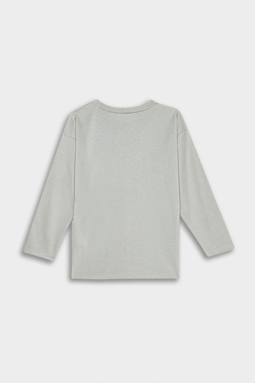 BABY BOY Light Khaki Baby Boy Regular Fit Crew Neck T-Shirt