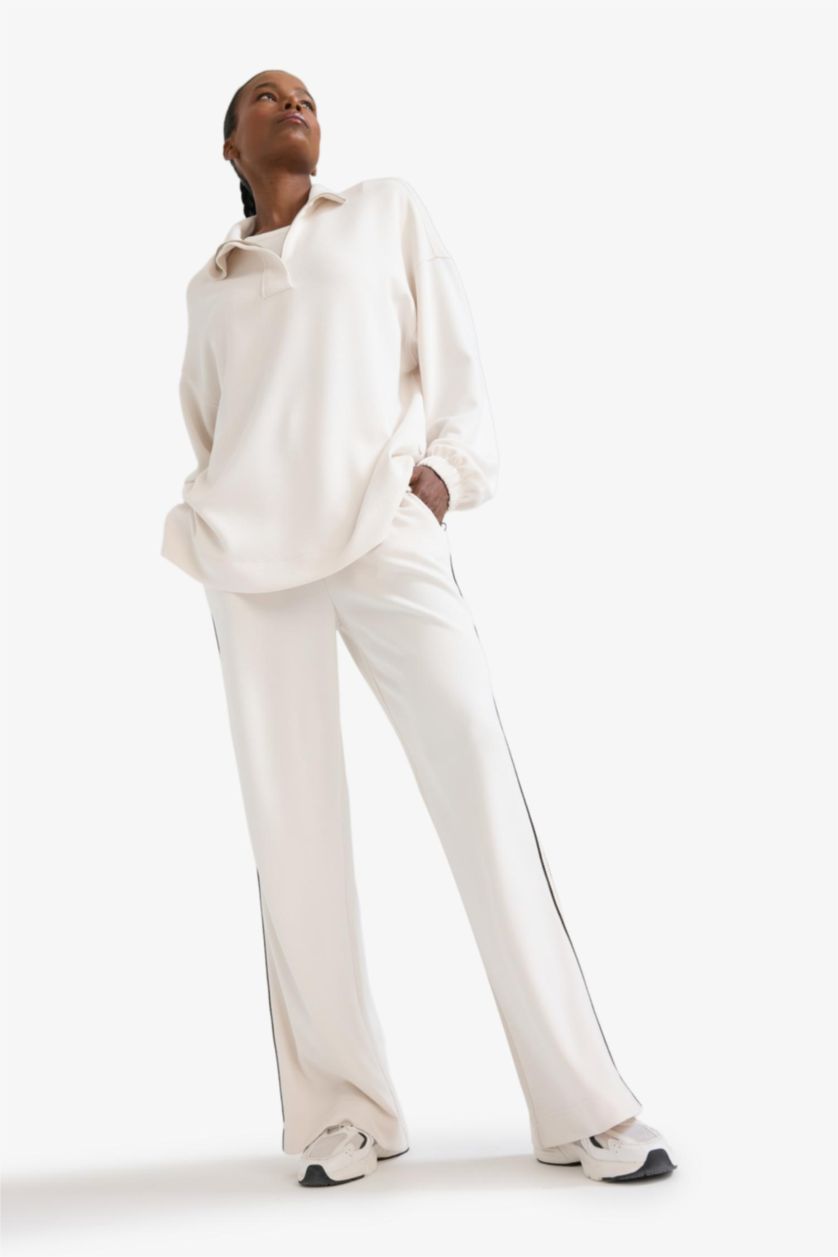 Kadın Ekru Wıde Leg Pantolon