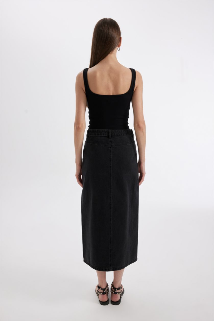 FEMME Noir Jupe longue en jean