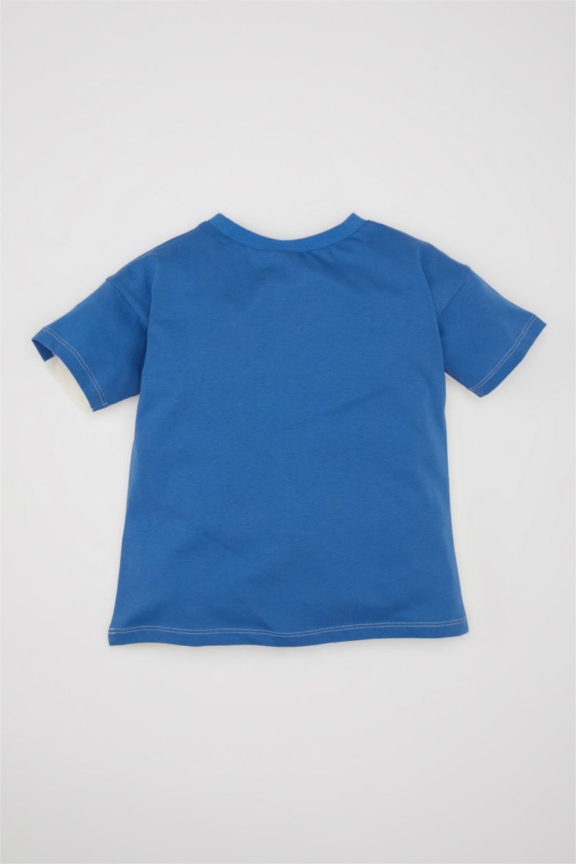 BABY BOY Ecru Baby Boy Printed Short Sleeve T-Shirt