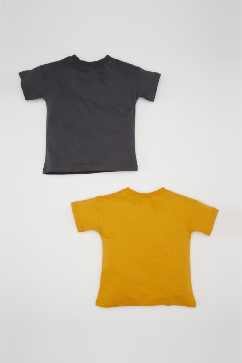 BABY BOY Dark Yellow Baby Boy Sports Printed 2 Piece T-Shirt