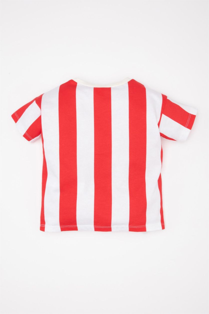 Baby Boy White Baby Boy Crew Neck Printed Short Sleeve T-Shirt