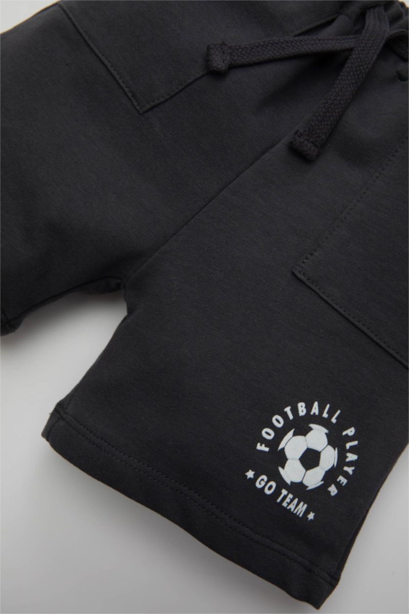 Baby Boy Anthracite Baby Boy Printed Shorts