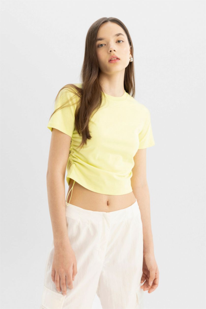 WOMAN Light Green Fitted Short Sleeve T-Shirt