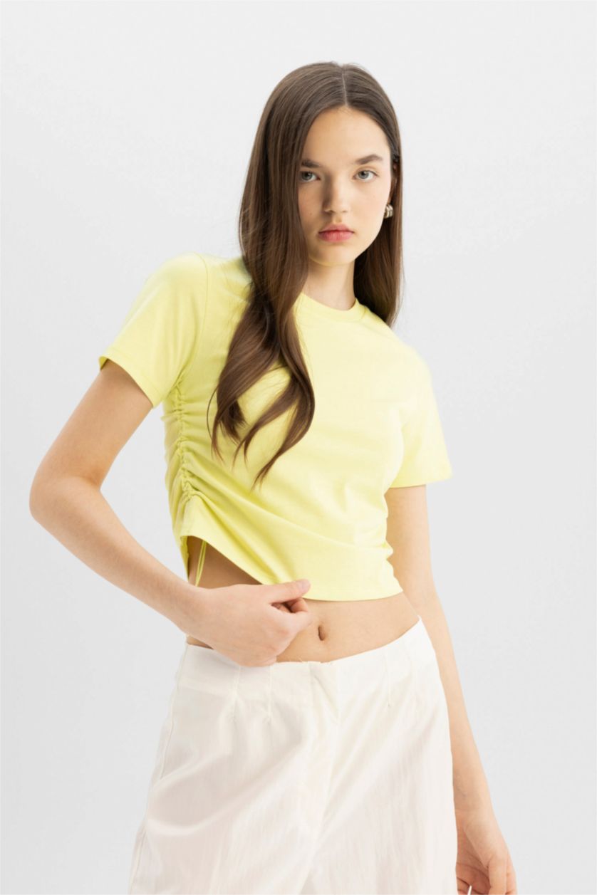 WOMAN Light Green Fitted Short Sleeve T-Shirt