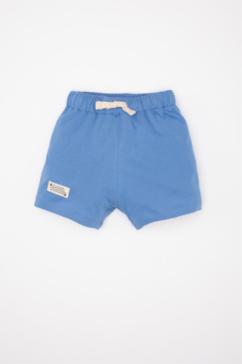 طفل صغير بيج فاتح طقم بيبي اولادي شورت وتيشيرت - قطعتين