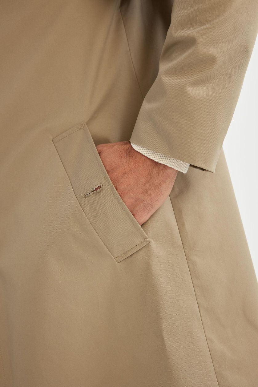 MAN Beige Regular Fit Cotton Coat