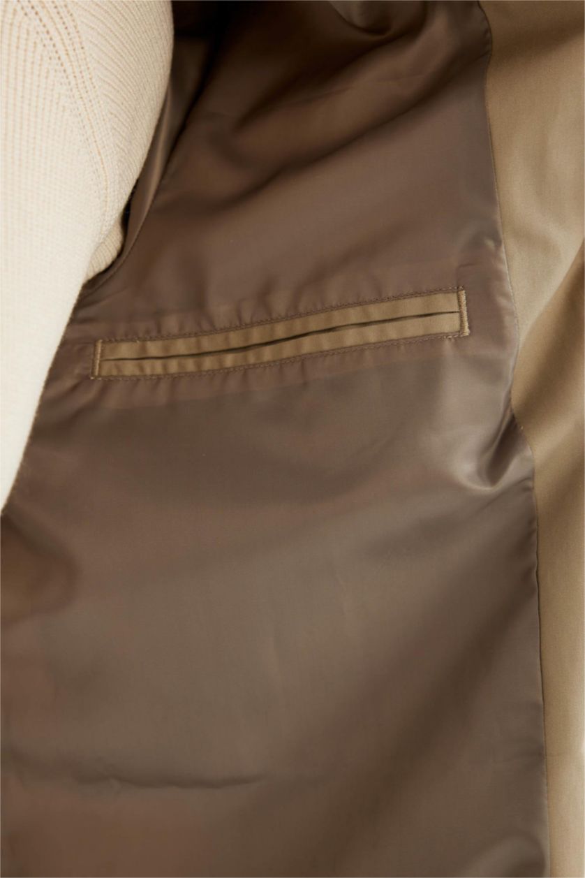 MAN Beige Regular Fit Cotton Coat