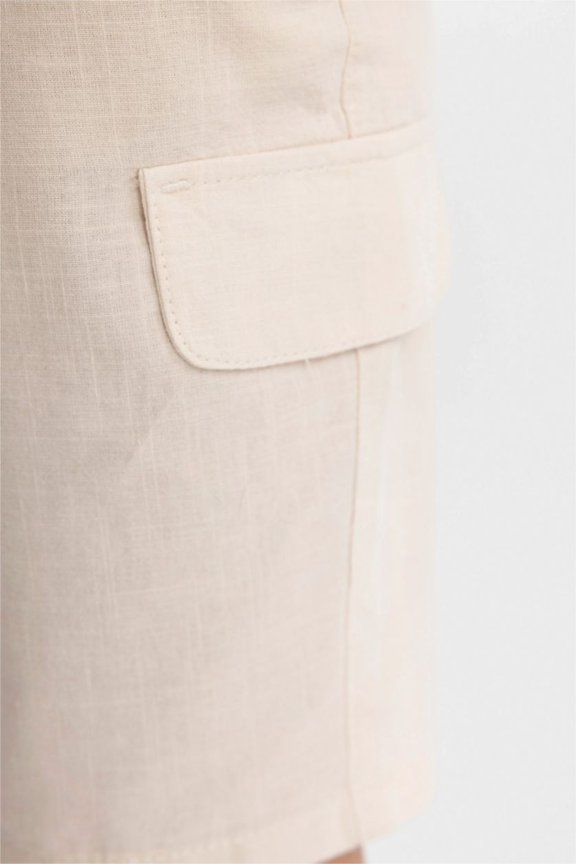 GARÇONS Beige Short à aspect Lin pour Garçon