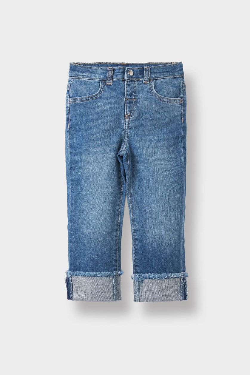 Kız Bebek Mavi Straight Fit Düz Paça Jean Pantolon Kız Bebek