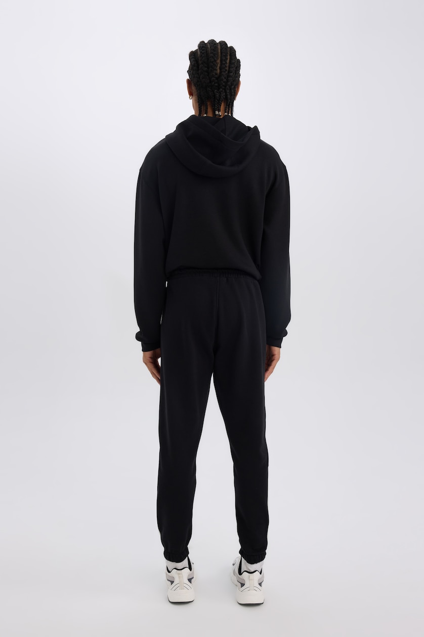 Men Black Standard Fit Thick Sweatshirt Fabric Jogger