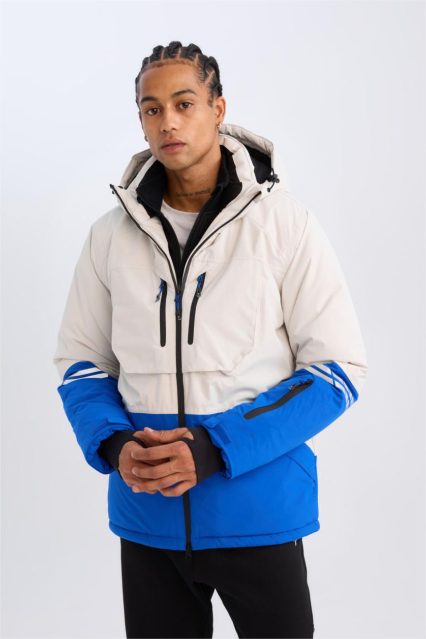 Man Sax DeFactoFit Hooded Zippered Waterproof Ski Jacket