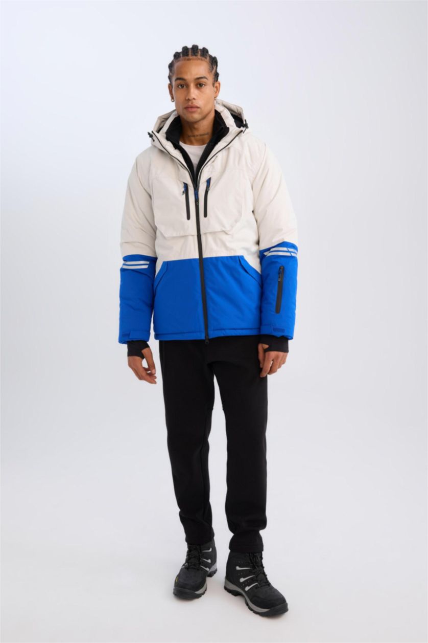 Man Sax DeFactoFit Hooded Zippered Waterproof Ski Jacket