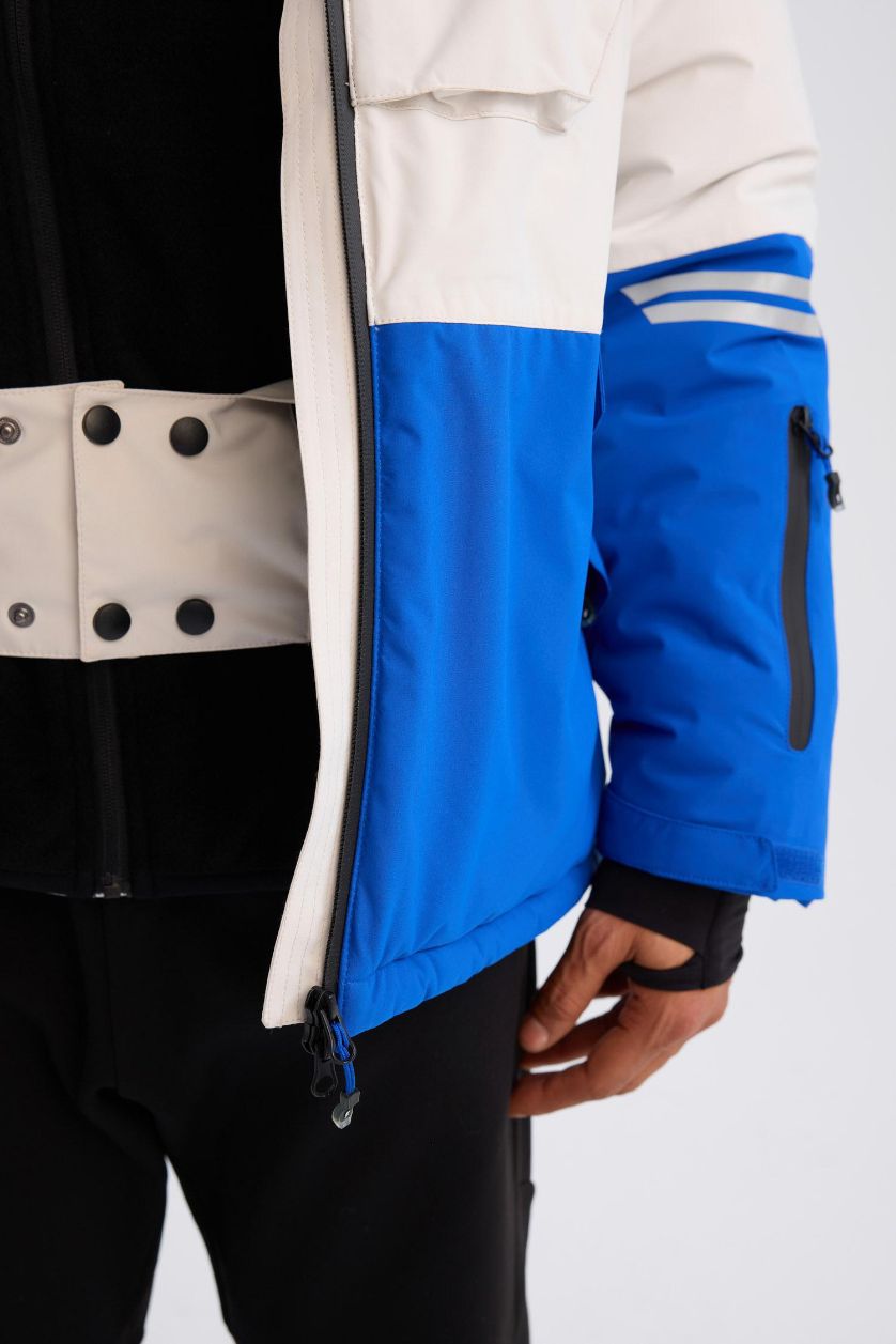 Man Sax DeFactoFit Hooded Zippered Waterproof Ski Jacket