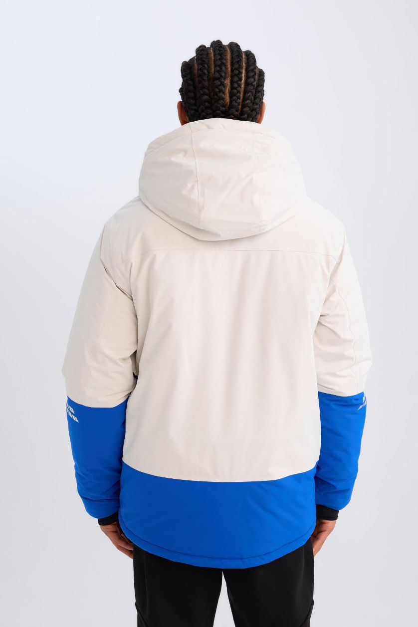 Man Sax DeFactoFit Hooded Zippered Waterproof Ski Jacket