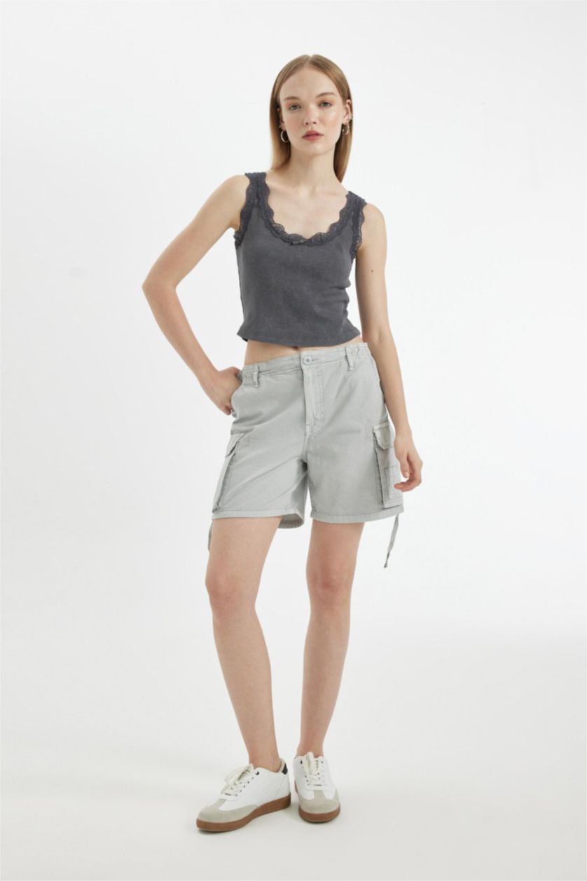 نساء أنثرا كروب توب سليم فيت مضلع