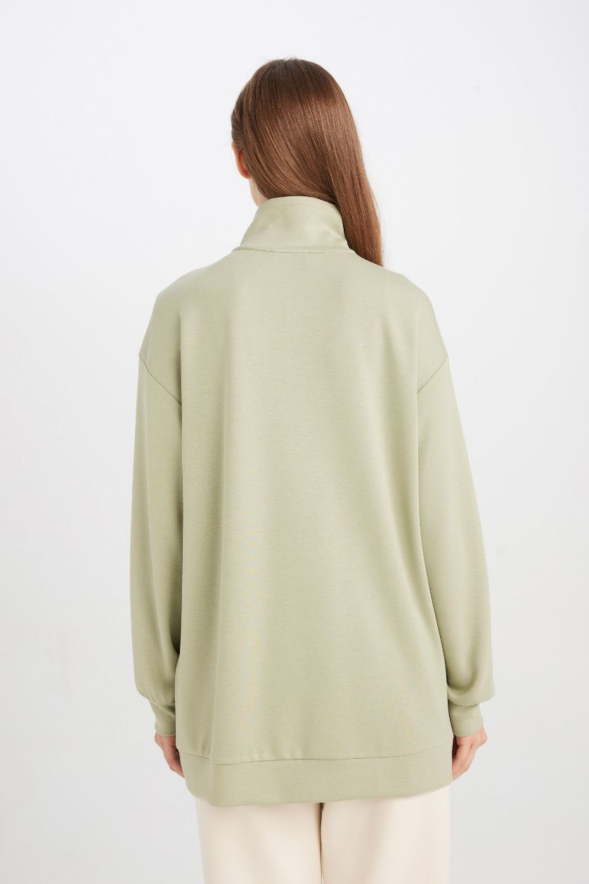 Kadın Yeşil Regular Fıt Uzun Kollu Tunik